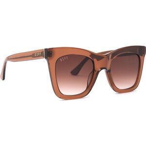 DIFF EYEWEAR KAIA SUNGLASSES DARK TAUPE BROWN GRADIENT LENS